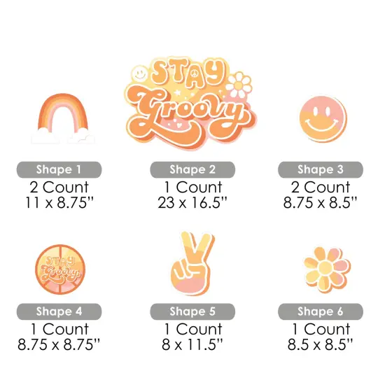Big Dot of Happiness Stay Groovy - Yard Sign and Outdoor Lawn Decorations - Boho Hippie Party Yard Signs - Set of 8 {6}