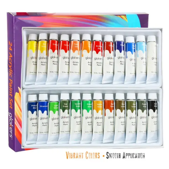 Full Acrylic Paint Set 24 Rich Pigments Colors. {2}