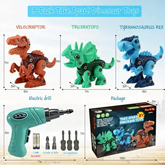 Kids Toys Stem Dinosaur Toy: Take Apart Toys for Kids 3-5 Learning Educational Building Sets with Electric Drill Birthday Gifts for Toddlers Boys Girls Age 3 4 5 6 7 8 Year Old {1}