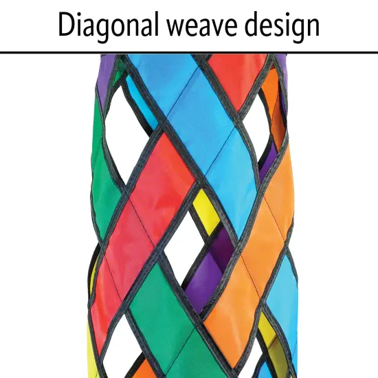 In the Breeze 5209 &mdash; Fiesta Diagonal Weave 40-inch Windsock &mdash; Colorful Lattice Windsock with Color-Coordinated Tails {6}