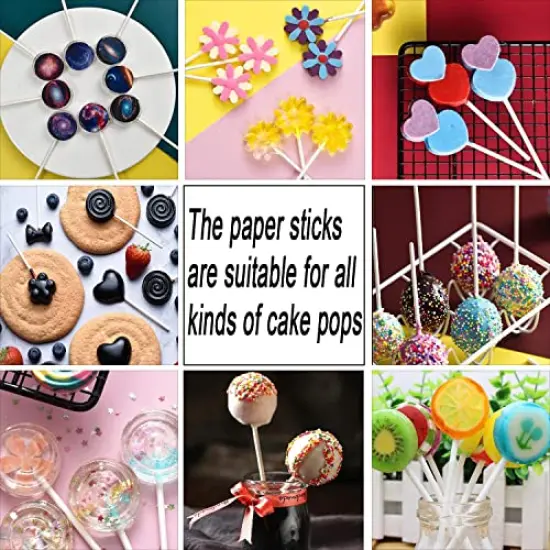 100 Pieces Silver Lollipop Cake Pop Treat Bag Set Including Parcel Bags, 100pcs Papery Treat Sticks, 100pcs Colorful Metallic Twist Ties for Making Lollipops, Cake Pops, Candies, Chocolates and Cookies {4}