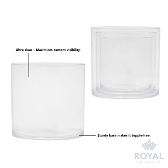 Flower Acrylic Vase Decorative Centerpiece for Home or Wedding by Royal Imports - Break Resistant - 4" Cylinder by 4" Tall {1}