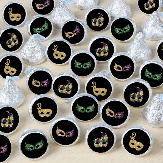 Big Dot of Happiness Mardi Gras - Masquerade Party Small Round Candy Stickers - Party Favor Labels - 324 Count {1}