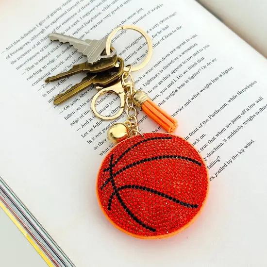 Wrapables Crystal Bling Key Chain Keyring with Tassel Car Purse Handbag Pendant, Basketball {6}