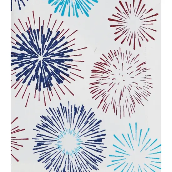 Patriotic Red & Blue Firework Sparkle 4th of July Cotton Tabletop Placemats, Set of 6, 14" x 20" {1}