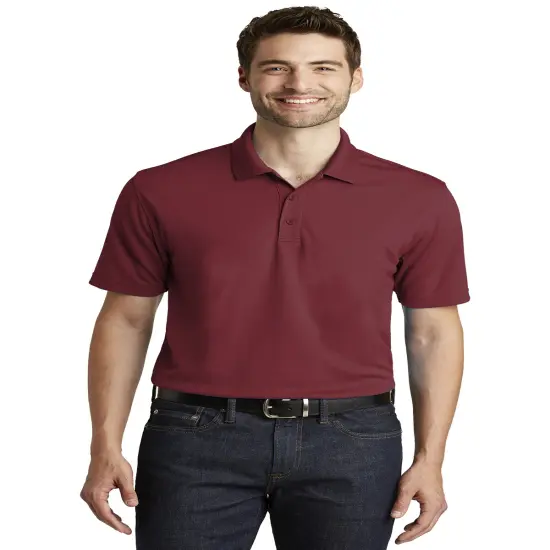 Port Authority&reg; Silk Touch Collared Short Sleeve Polo &ndash; Premium 4.6 oz. 100% Polyester Double-Knit Piqu&eacute;, Lightweight, Breathable, Versatile Work & Casual Shirt Burgundy {1}