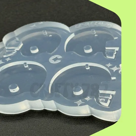 Football Helmet Dangle Earring Silicone Mold, Resin Mold (B15) {4}