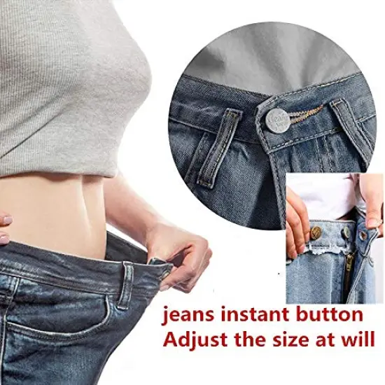 8 Sets Perfect Fit Instant Button, Adjustable Jeans Button Instant, 1 inch Buttons Adds Or Reduces an Inch to Any Pants Waist in Seconds {3}