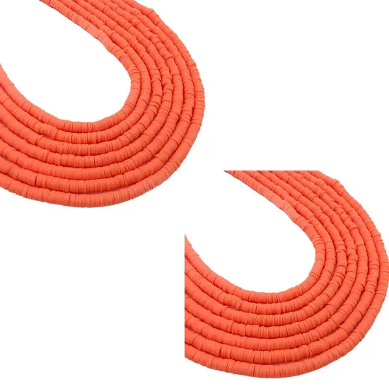 Kitcheniva 6mm Heishi Beads Clay Disc Flat Vinyl DIY Jewelry 10 Strands Orange {1}