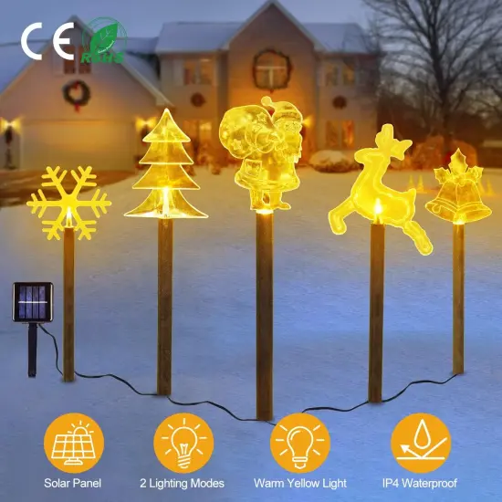 5Pcs Mixed Christmas Decoration Waterproof Solar Stake Light {3}