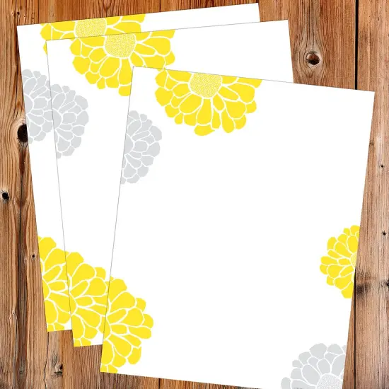 Great Papers! Sunny Flowers Stationery Letterhead, Invitations and Announcements, Printer Friendly, 8.5"x11", 80 Pack {3}