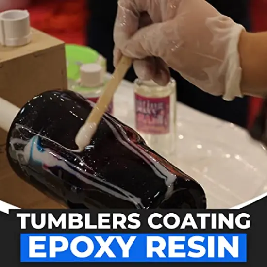 Epoxy resin for tumbler cups and glasses, fast cure, self leveling, clear, shiny, high gloss finish, easy mixing, (1-1 mixing) {2}