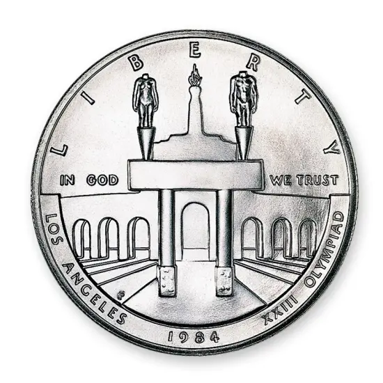 Los Angeles Olympiad Silver Dollar Commemorative Coin {2}
