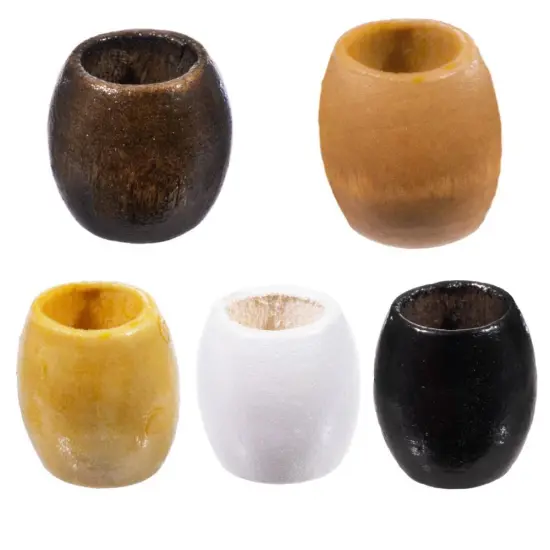 Kitcheniva 10mm Barrel Shaped Wooden Beads DIY Crafting 12 Pack Natural {2}