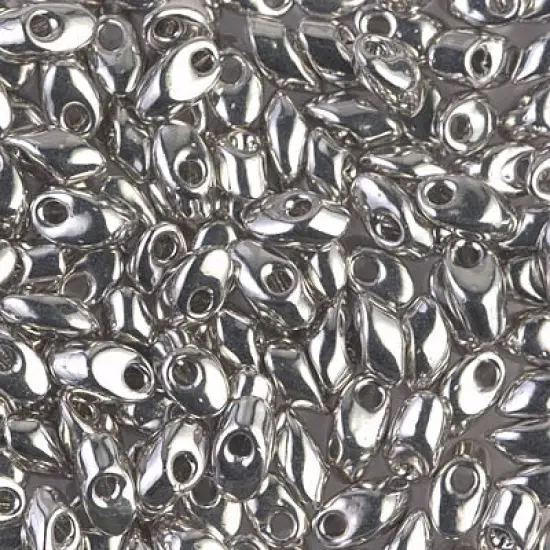 Miyuki Long Magatamas 4x7mm, Palladium Plated, LMA-194, 8.5 grams {1}