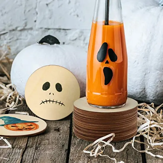 100 Pieces 3 Inch Unfinished Wooden Circles Blank Natural Round Wood Slices Wooden Cutout Tiles for DIY Crafts Home Decoration Painting Staining {4}