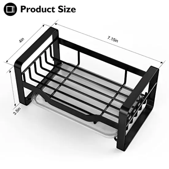 Kitchen Sink Caddy Sponge Holder,Organizer for Soap Brush Dispenser,Countertop Sink Caddy Organizer with Removable Drain Tray {6}