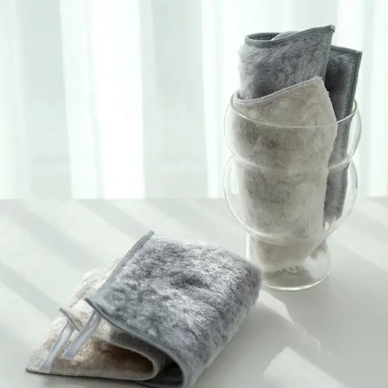 Sanitizing 100% Viscose Dish Cloths, Excellent Hygroscopic and Oil Absorbent, Removing Stains with just Water (6.7&rdquo;X4.7&rdquo;, Gray/Beige) 2 sets {3}