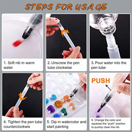 36 Colors Watercolor Paint Set, Watercolor Pan Set with 10 Nylon Brushes and 6 Refillable Water Brushes. Perfect for Adults, Children and Beginner Artists. {4}