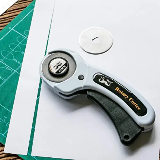 45 mm Rotary Cutter with 1 Extra Blade, Ergonomic Handle, Rotary Cutter for Fabric, Fabric Cutter, Fabric Cutter Wheel, Fabric Rotary Cutter, Rotary Cutting Tool, Rotary Fabric Cutter {5}