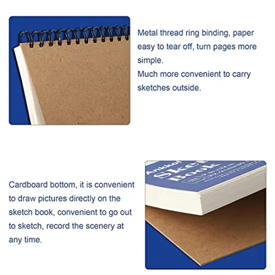 Sketch Book 9x12 Inch, Artist Sketch Pad, 100 Sheets (68lb/100gsm) Spiral Bound Sketchbook, Acid-Free Drawing Paper Pad, Art Supplies for Colored and Graphite Pencils, Charcoal, & Soft Pastel. {6}
