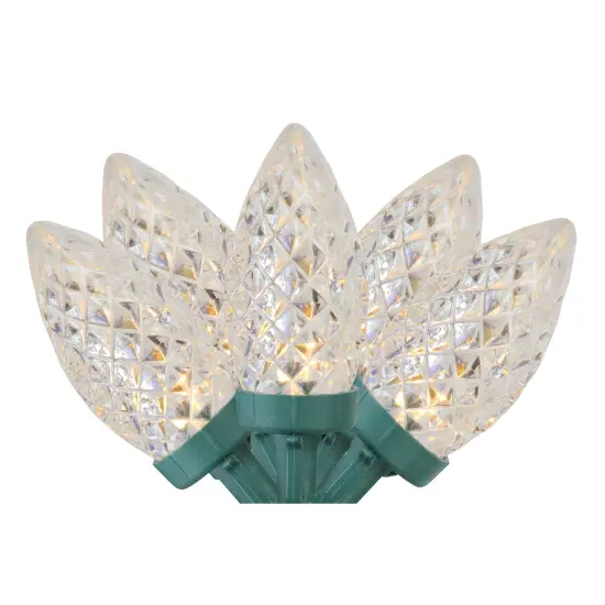 Northlight LED Faceted C7 Christmas Lights - Warm White - 66' Green Wire - 100ct Clear {1}