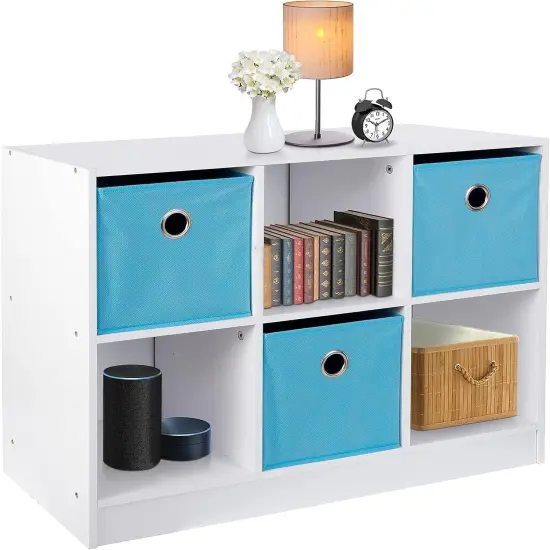 6 Cube Storage Organizer Display Wood Bookshelf Bookcase Cabinet. {1}