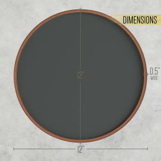 HBCY Creations Set of 2 Round Wood Framed Wall Mounted Magnetic Chalkboards with Eraser and Chalk {3}