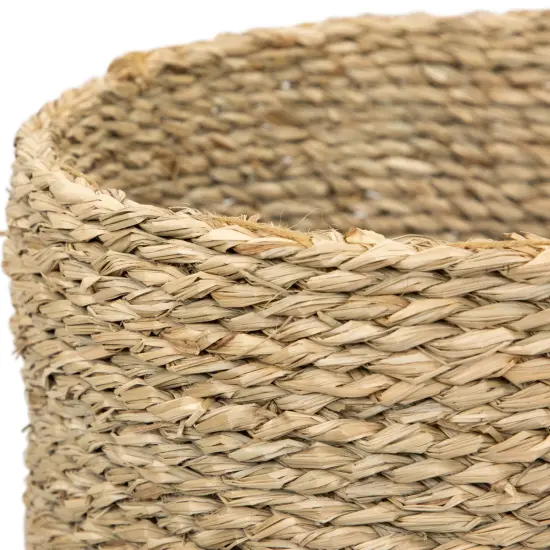 Northlight Set of 3 Tan and Brown Twist Woven Round Storage Baskets 13.75" {6}