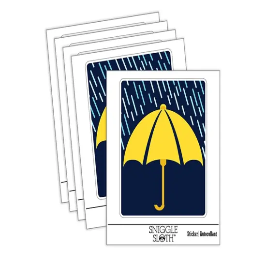 Rainy Day Umbrella Waterproof Vinyl Phone Tablet Laptop Water Bottle Sticker Set - 5 Pack {1}