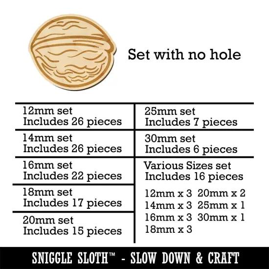 Walnut Drawing Mini Wood Shape Charms Jewelry DIY Craft {1}