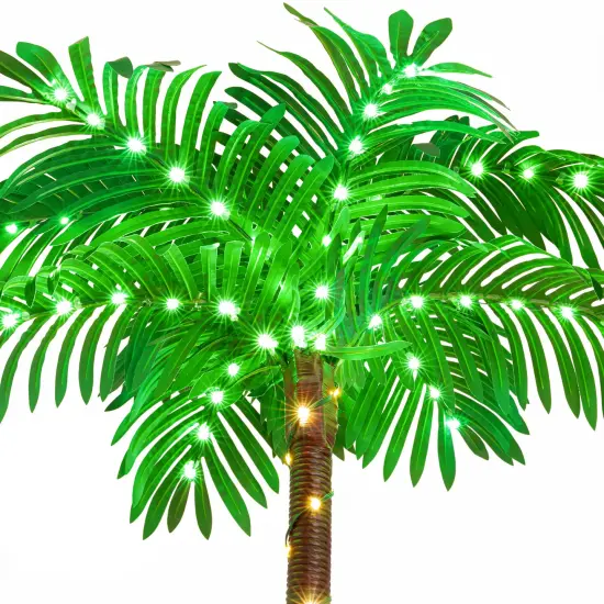 Lighted Palm Tree, 6FT Palm Trees for Outside Patio, Christmas Palm Tree Decor, Waterproof Windproof Solar Light Up Tree {5}