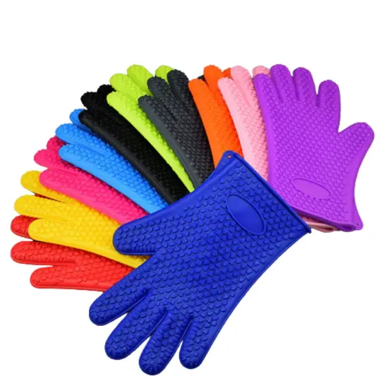 Kitcheniva Silicone Heat Resistant Gloves 1 Pair Purple {2}