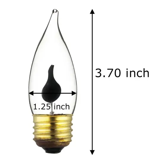 Philips 3W 120V Flicker Flame CA10 Clear E26 Base Incandescent Light Bulb Warm White {3}