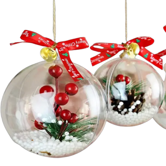 Kitcheniva Christmas Tree Clear Ball Hanging Ornament 10 Pcs {1}