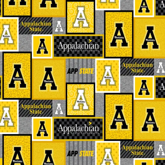 Sykel Enterprises-Appalachian State University Fleece Fabric-App State Mountaineers All Over Fleece Blanket Fabric-Sold by the yard {1}