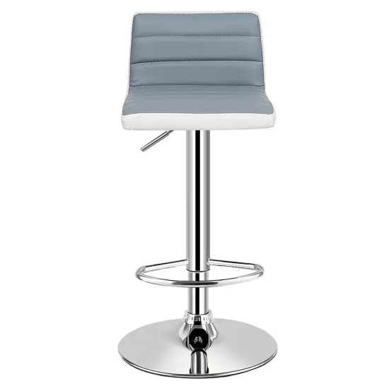 Set of 2 Adjustable Height Barstool with PU Leather {4}