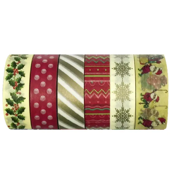 Wrapables Oh Santa Washi Tapes Decorative Masking Tapes, Set of 6 {1}