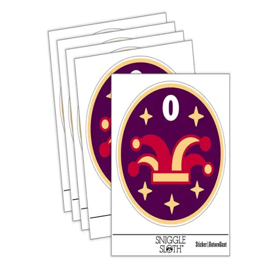 The Jester Tarot Card Waterproof Vinyl Phone Tablet Laptop Water Bottle Sticker Set - 5 Pack {2}