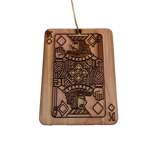 King of Diamonds Card - Cedar Ornament {1}