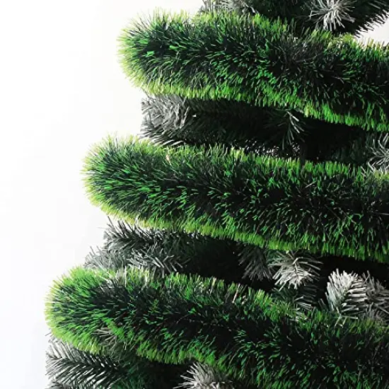 32.8 Feet Christmas Tinsel Garland,Dark Green Glittering Decoration for Xmas Tree Party Wedding Supplies {1}