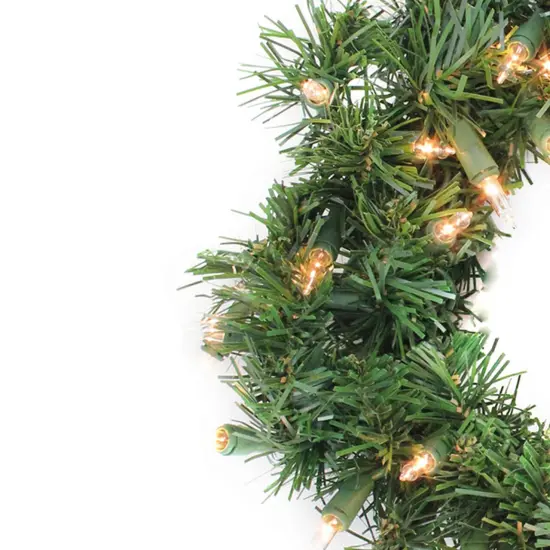 Allstate Pre-Lit Artificial Deluxe Windsor Pine Christmas Wreath - 10" - Clear Lights Green {5}