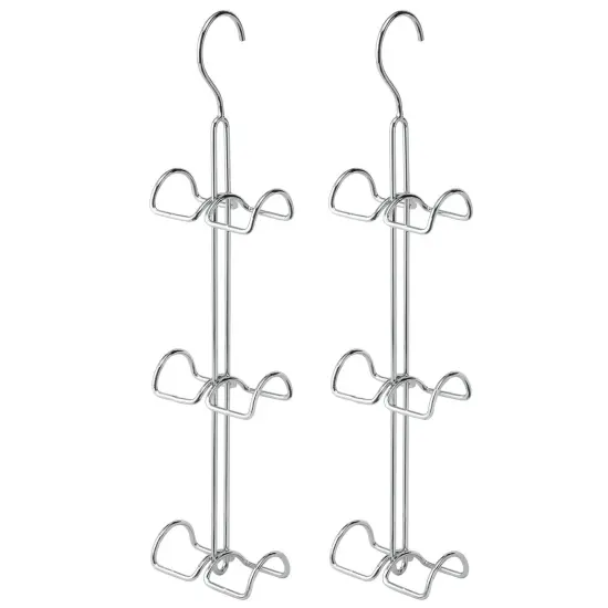 mDesign Metal Wire Over Closet Rod Hanging Handbag Organizer, 2 Pack {4}