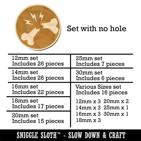 Broken Bone Injury Mini Wood Shape Charms Jewelry DIY Craft {1}