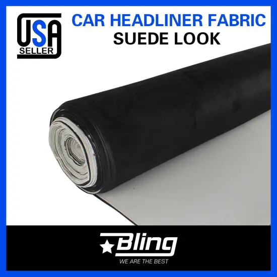 BLACK Suede Headliner Fabric Material ,Car Interior Roof Liner Upholstery. {2}