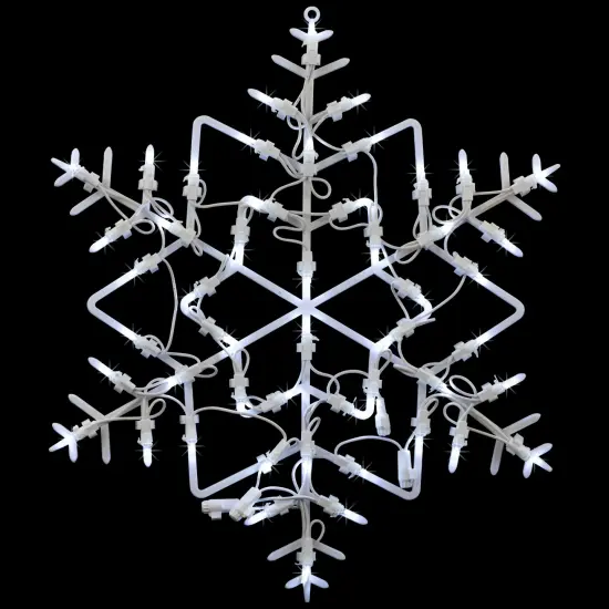 Northlight 18" White LED Lighted Snowflake Christmas Window Silhouette {1}