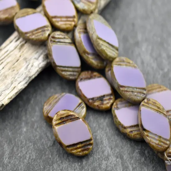 25x17mm Opaque Purple Travertine Large Oval Beads {1}