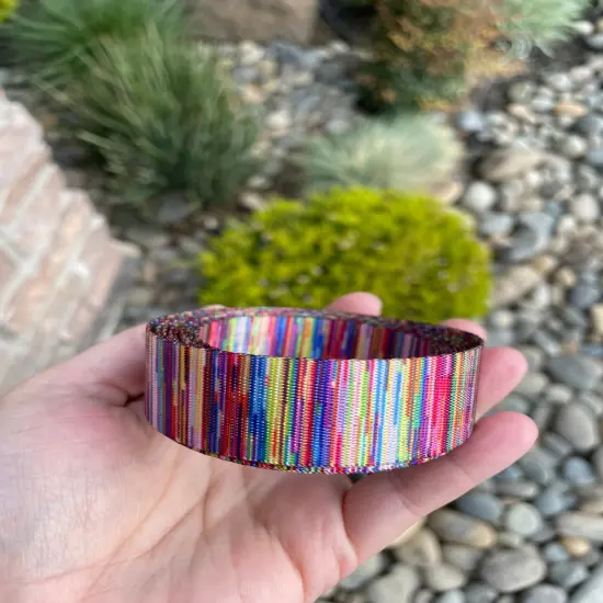 Tutti Fruity Stripe 1&rdquo; Seatbelt Webbing (by the yard) {1}