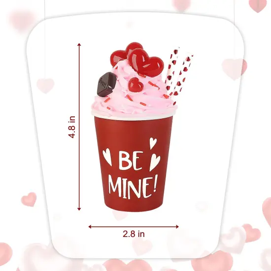 2 Pieces Valentines Day Decor,Paper Cups Filled with Artificial Whipped Cream for Table, Tiered Tray, Kitchen Coffee Bar - Valentines Day Decorations for the Home {4}