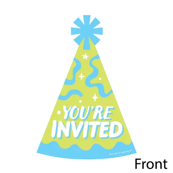 Big Dot of Happiness Party Time - Shaped Fill-In Invitations - Happy Birthday Party Invitation Cards with Envelopes - Set of 12 {4}